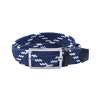 GoPlayer メンズ ゴルフ エラスティック ベルト (ブルーとホワイト)