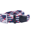 GoPlayer メンズ ゴルフ エラスティック ベルト (ブルー、ホワイト、レッド)