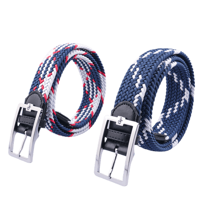 GoPlayer men's golf elastic belt (blue and white)