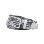 GoPlayer男高爾夫鬆緊皮帶(白灰)