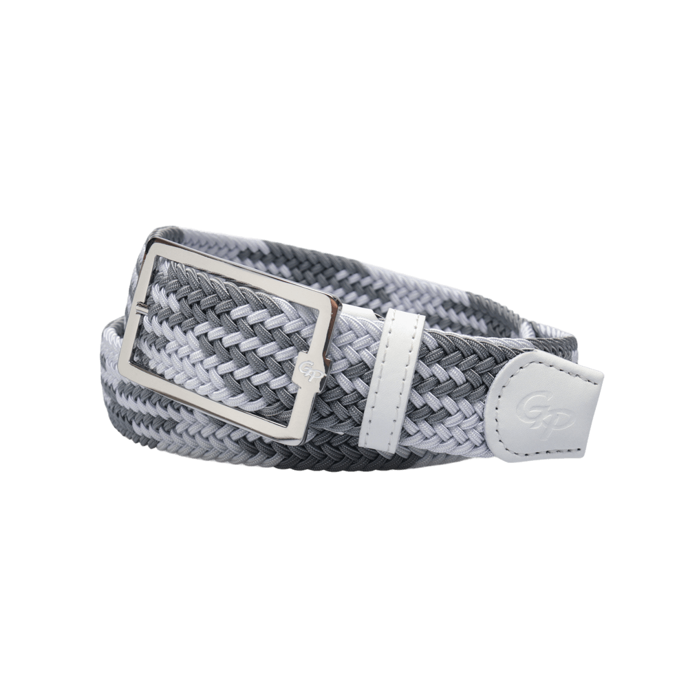 GoPlayer Men's Golf Elastic Belt (White and Gray)