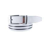 GoPlayer 寬自動扣皮帶(白皮雙黑條)
