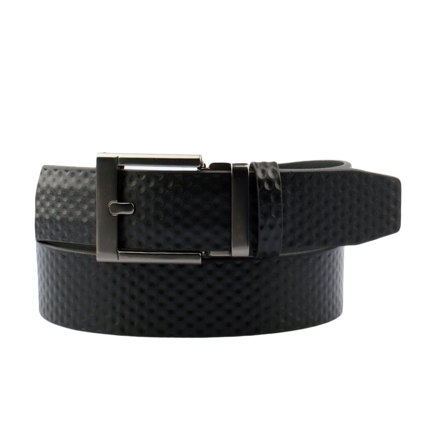 GoPlayer エンボスボール柄ワイドスライドバックルベルト (ブラック)