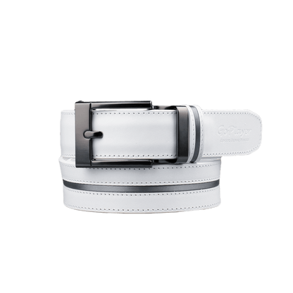 GoPlayer Wide Slide Buckle Black Golf Belt (Red Stripe)