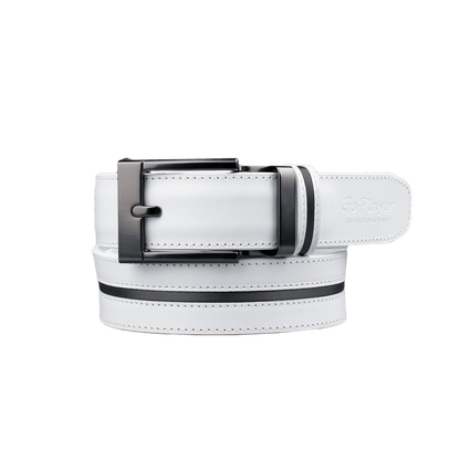 GoPlayer Wide Slide Buckle Black Golf Belt (Red Stripe)