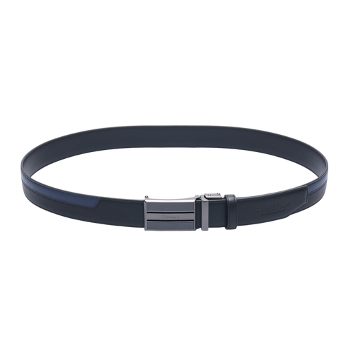 GoPlayer ツートン スライドバックル レザーベルト (ブラック)
