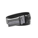 GoPlayer ツートン スライドバックル レザーベルト (ブラック)