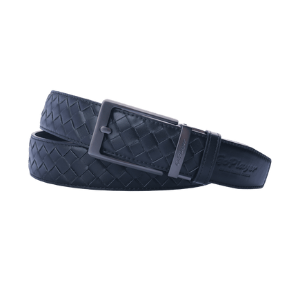 GoPlayer woven calfskin leather belt (black)