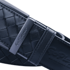 GoPlayer ウーブン カーフスキン レザー ベルト (ブラック)