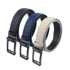 GoPlayer ウーブン カーフスキン レザー ベルト (ブラック)