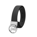 GoPlayer Women's Plain Grain Top Grain Leather Belt (Black)