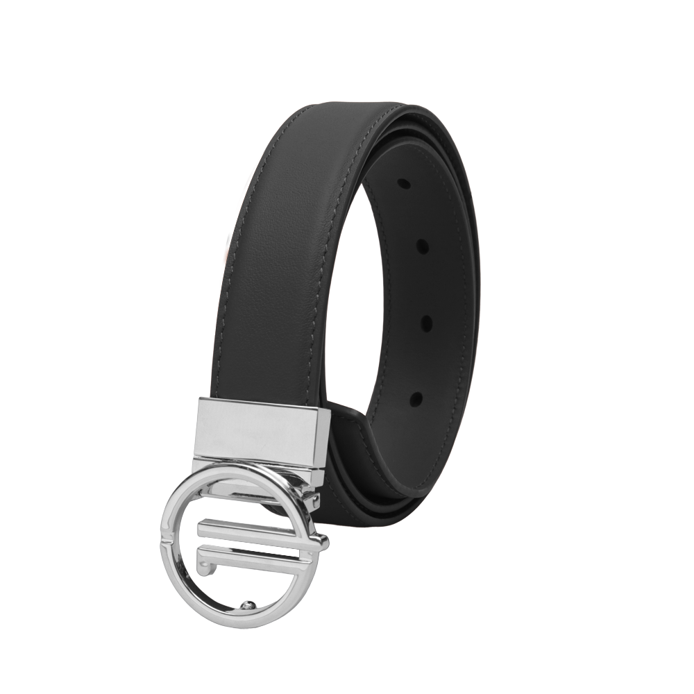 GoPlayer Women's Plain Grain Top Grain Leather Belt (Black)