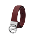 GoPlayer レディース プレーングレインカウハイドレザーベルト（バーガンディ）
