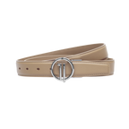 GoPlayer レディース プレーングレイン トップグレインレザーベルト (カーキ)