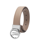 GoPlayer レディース プレーングレイン トップグレインレザーベルト (カーキ)