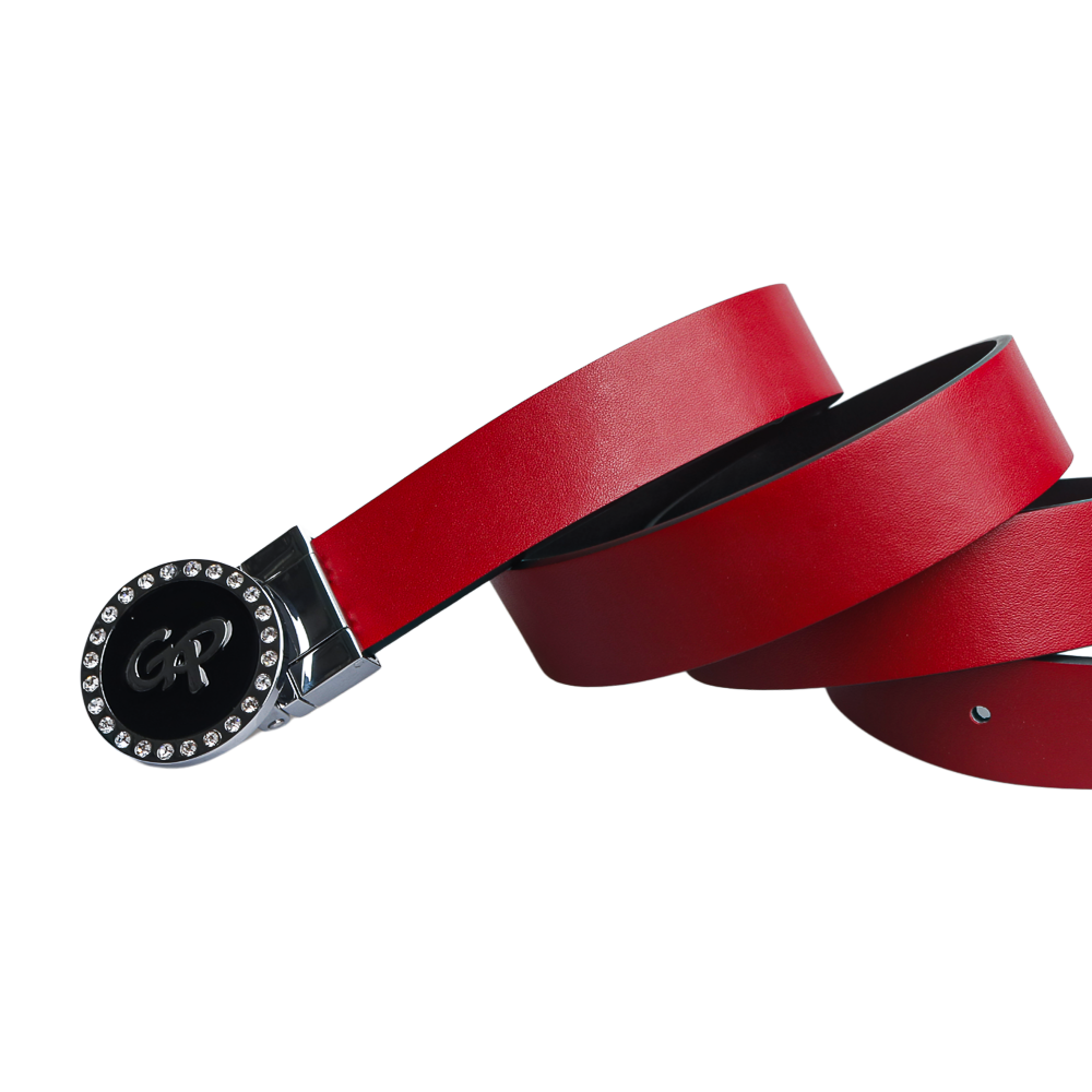 GoPlayer Women's Head Reversible Belt (Black and Red)