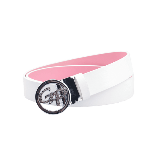 GoPlayer Women's Turnable Double-Sided Belt (White Pink)