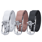 GoPlayer Women's Horseshoe Buckle Golf Belt (Dark Pink)