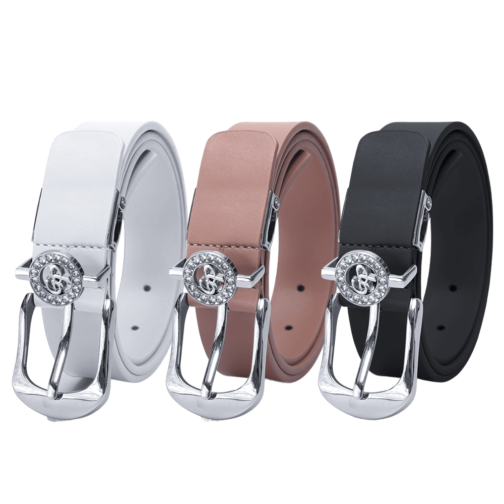 GoPlayer Women's Horseshoe Buckle Golf Belt (Dark Pink)