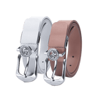 GoPlayer Women's Horseshoe Buckle Golf Belt (Dark Pink)