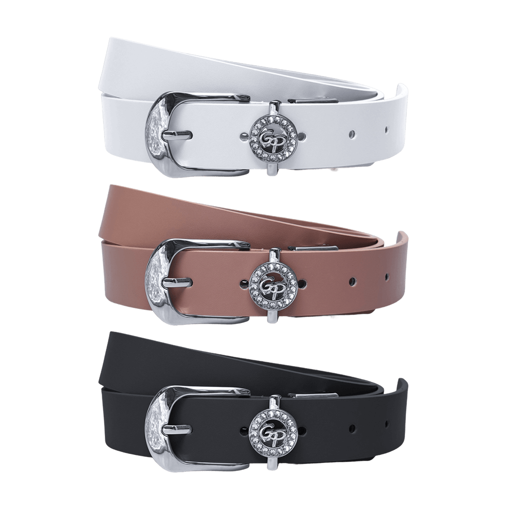 GoPlayer Women's Horseshoe Buckle Golf Belt (White)