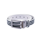GoPlayer35mm両面バックルベルト(白/白と黒のストライプ)