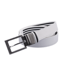 GoPlayer35mm両面バックルベルト(白/白と黒のストライプ)