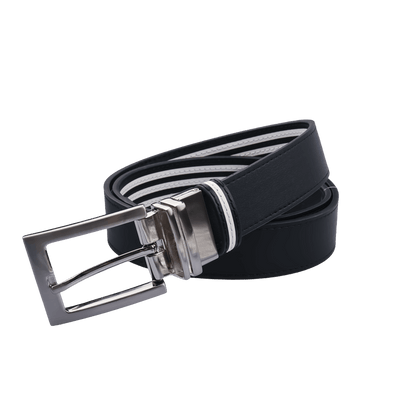 GoPlayer 35mm double-sided buckle belt (black/black and white strips)