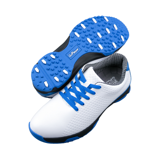 GoPlayer ゴルフ兼用メンズ シューズ (白と青)