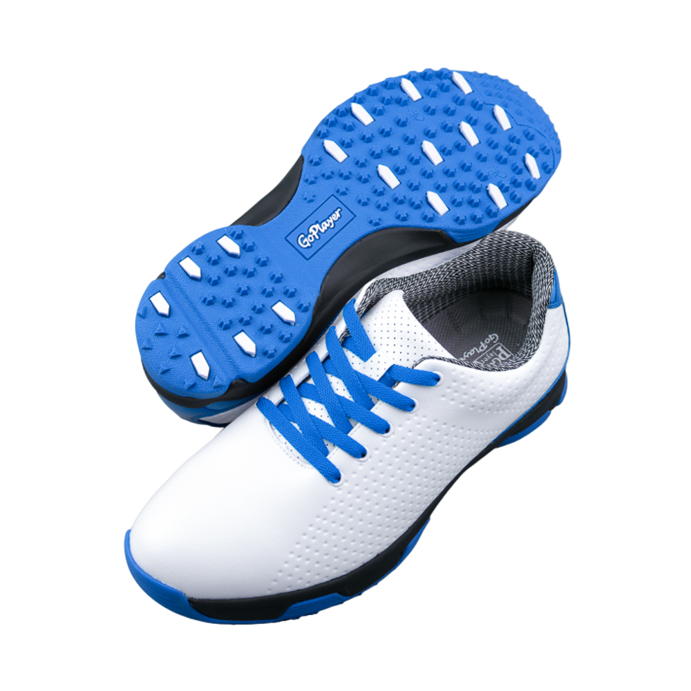 GoPlayer ゴルフ兼用メンズ シューズ (白と青)