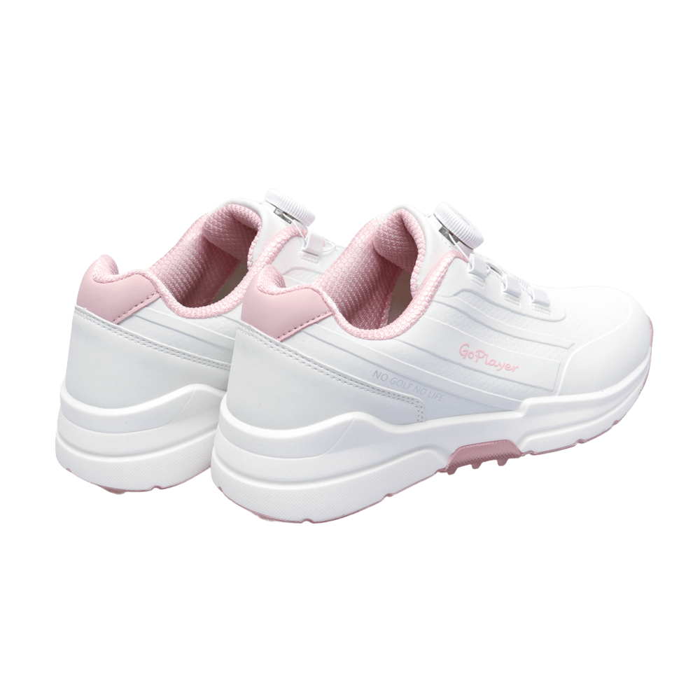 GoPlayer EliteLinks 高爾夫旋鈕女鞋(白粉)