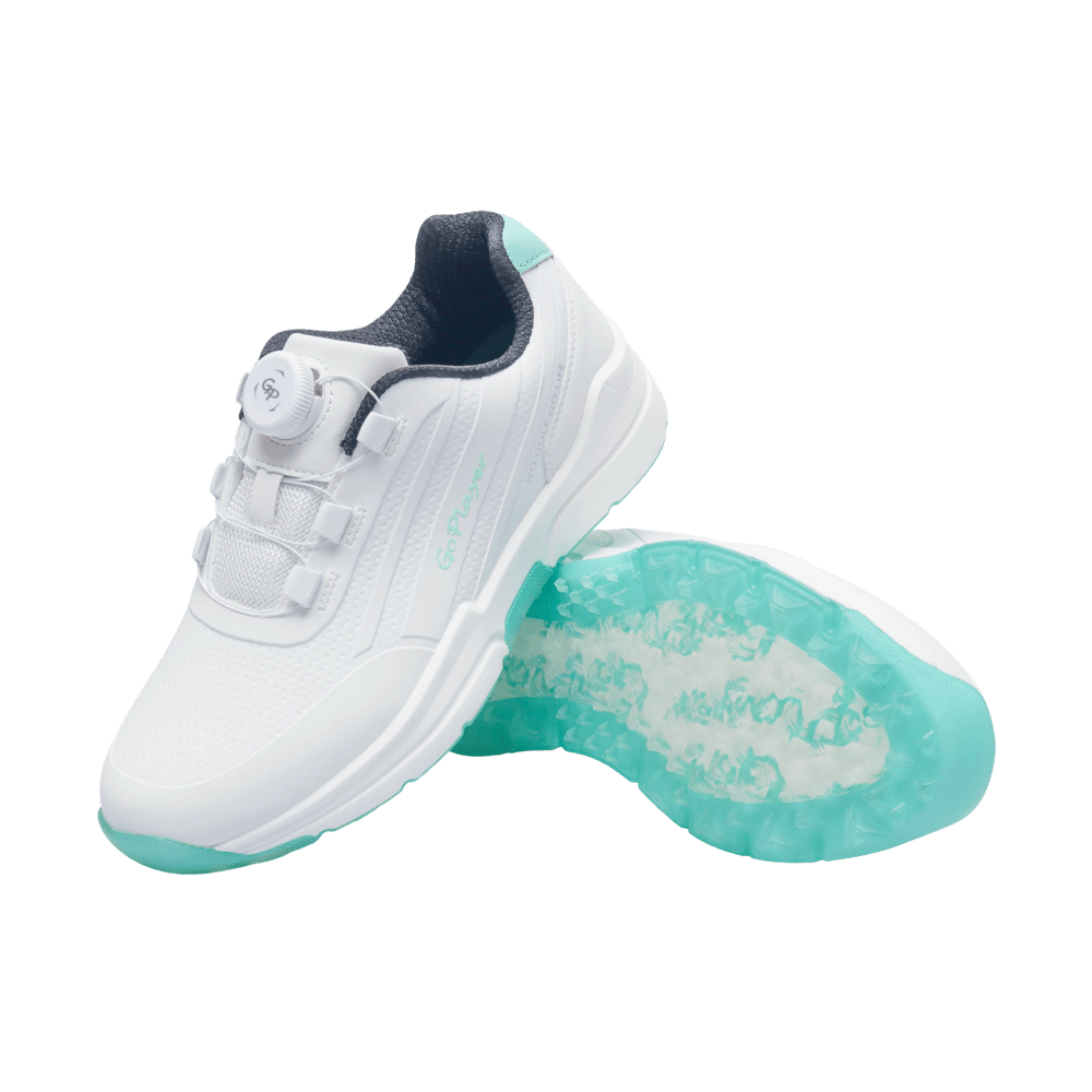 GoPlayer EliteLinks Golf Knob Women's Shoes (White and Green)