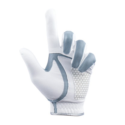 PGA Men's Golf Elastic Non-slip Gloves (White Gray)