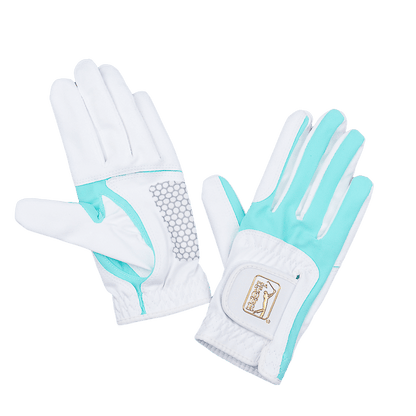 PGA women's golf elastic cloth non-slip gloves (white and green)