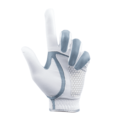 PGA women's golf elastic cloth non-slip gloves (white and green)