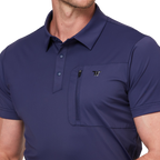 Zippered pocket breathable short-sleeved shirt