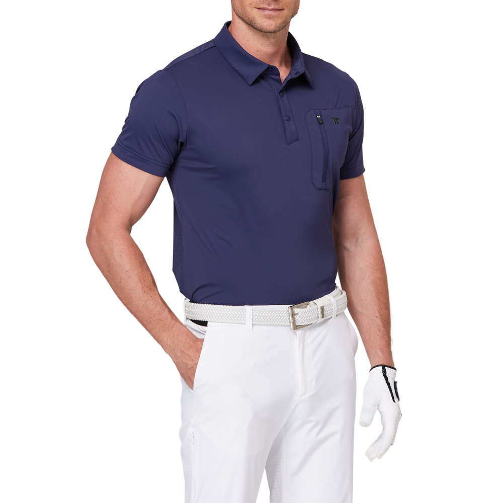 ジッパー付きポケット付き通気性のある半袖シャツ