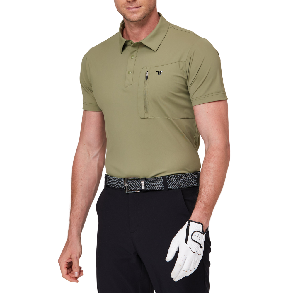 Zippered pocket breathable short-sleeved shirt