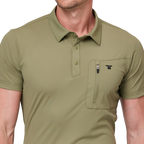 Zippered pocket breathable short-sleeved shirt