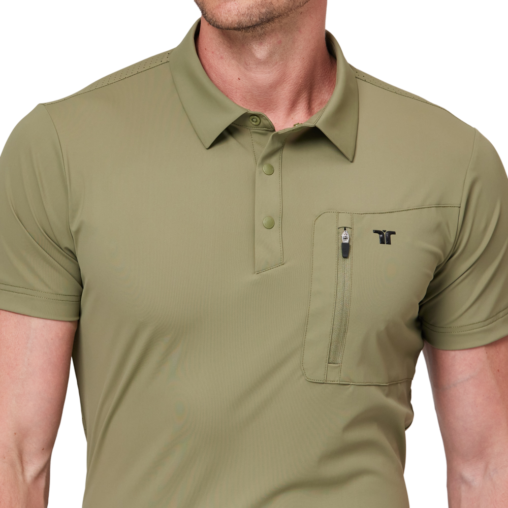 Zippered pocket breathable short-sleeved shirt