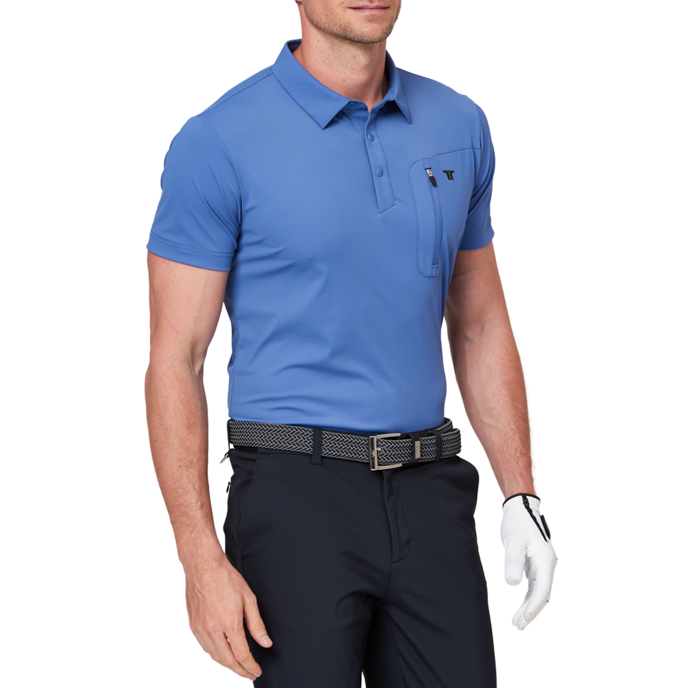 Zippered pocket breathable short-sleeved shirt