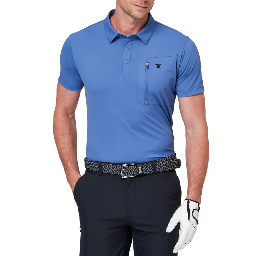 Zippered pocket breathable short-sleeved shirt