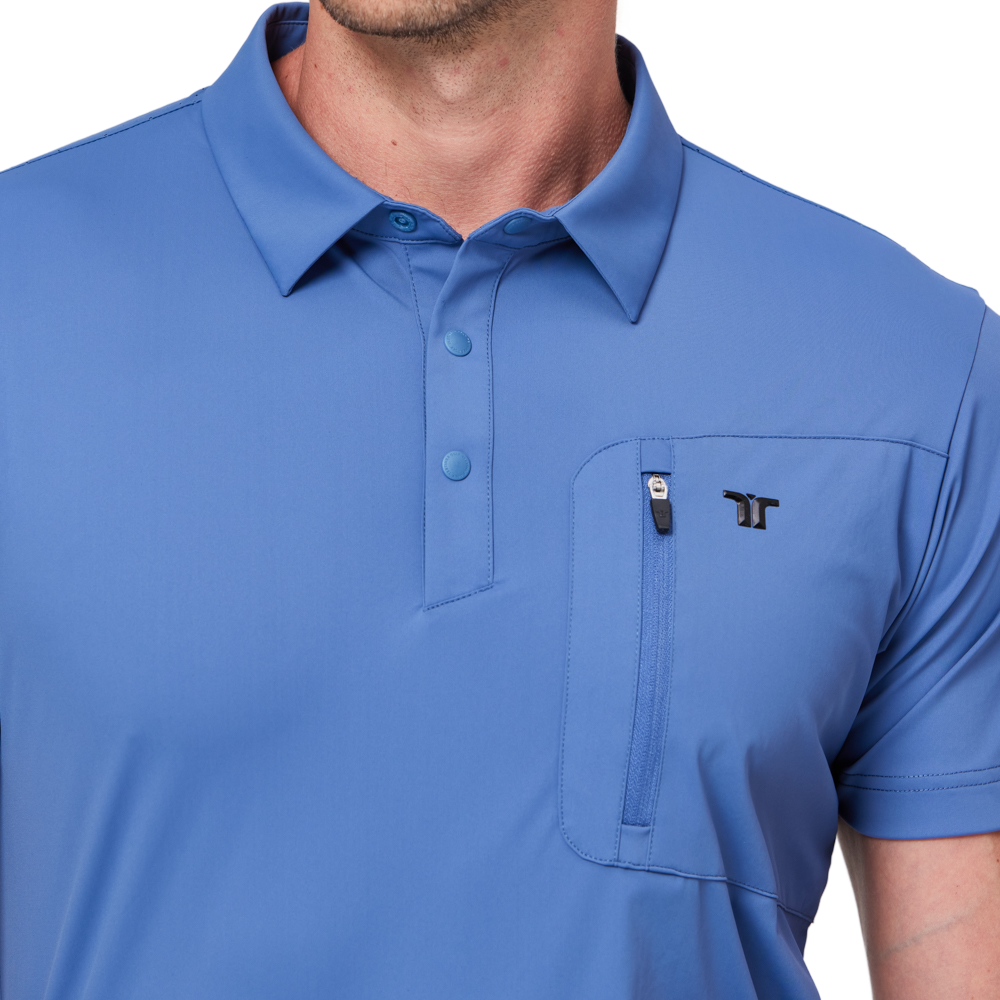 Zippered pocket breathable short-sleeved shirt