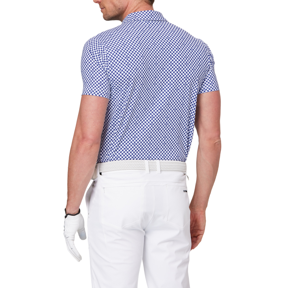 幾何学模様のオールオーバープリント半袖シャツ