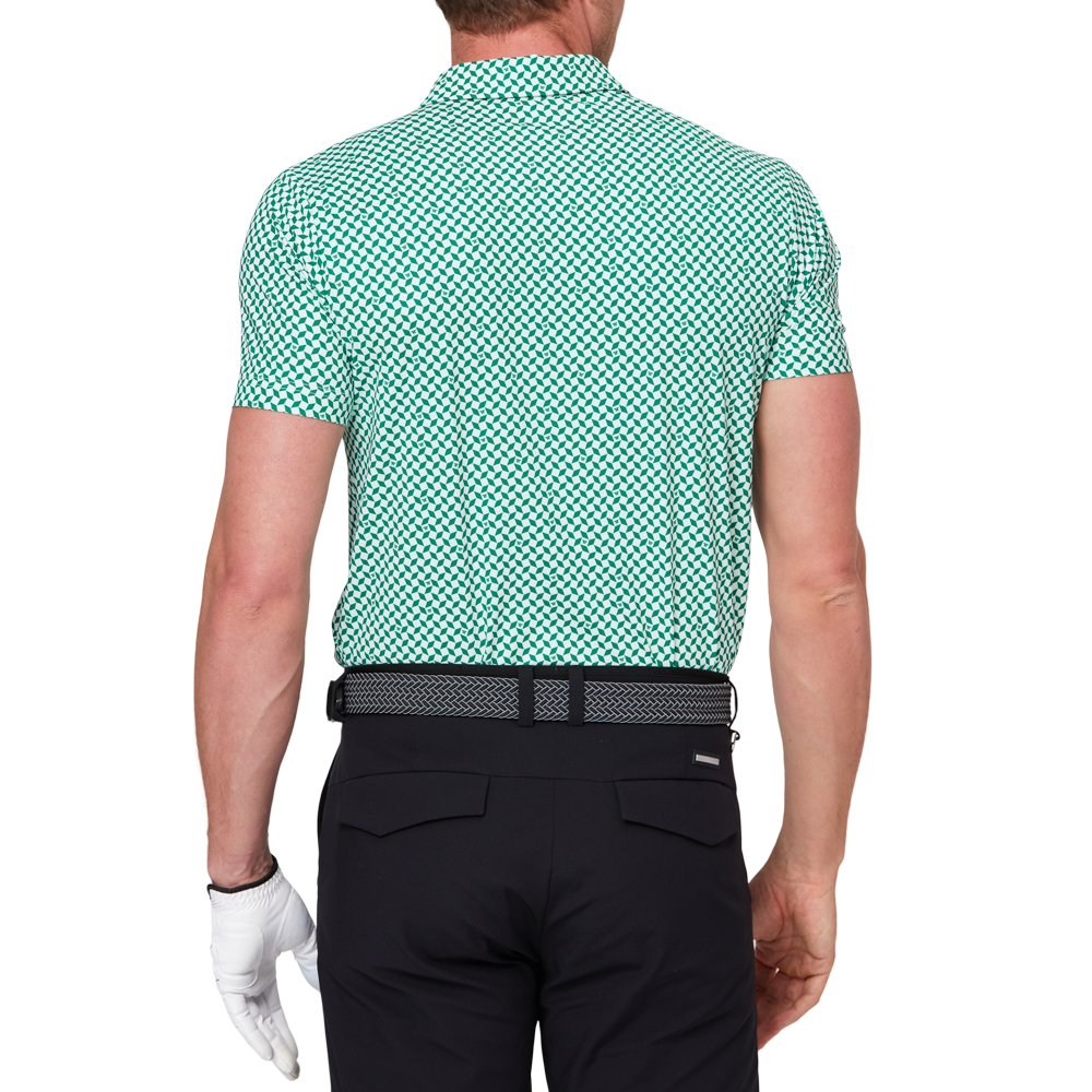 幾何学模様のオールオーバープリント半袖シャツ