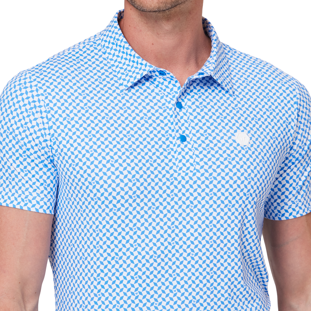 幾何学模様のオールオーバープリント半袖シャツ