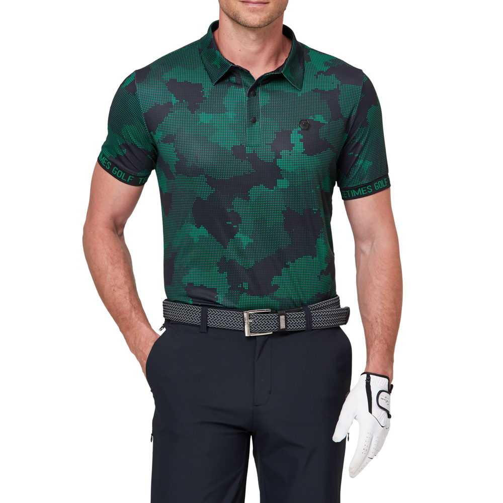 デジタルカモフラージュプリント半袖シャツ