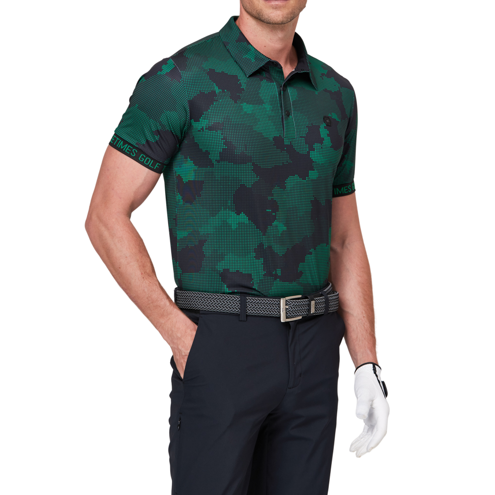 デジタルカモフラージュプリント半袖シャツ