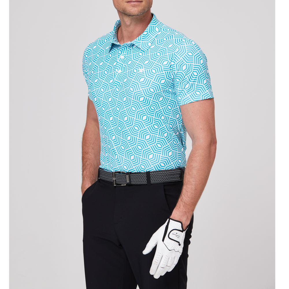 幾何学模様のリズムプリント半袖シャツ