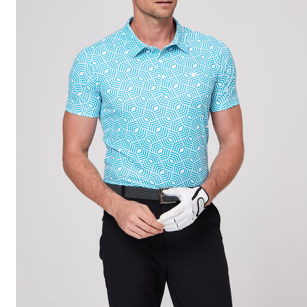 幾何学模様のリズムプリント半袖シャツ